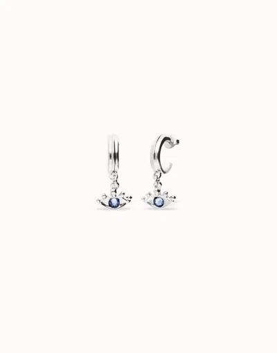 Unode50 Eye-shaped Drop Earrings With Blue Crystal