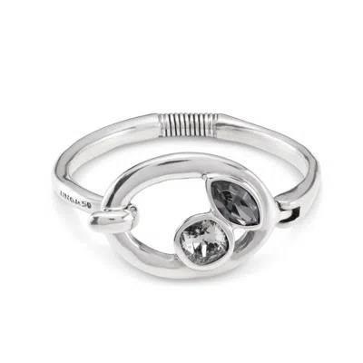 Unode50 Faceted Oval Crystal Cuff In Metallic