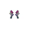 Unode50 Faceted Quartet Crystal Earrings In Metallic