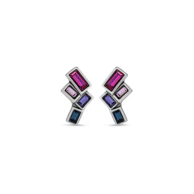 Unode50 Faceted Quartet Crystal Earrings In Metallic