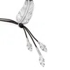 Unode50 Feather Charm Leather Necklace In Brown
