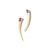 Unode50 Feather Red Crystal Earrings In Gold