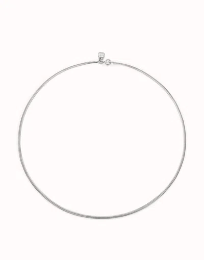 Unode50 Flat Chain Charm Necklace In Silver