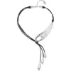 Unode50 18k Gold And Silver Short Adjustable Latigo Necklaces In Metallic