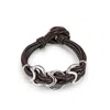Unode50 Glow Link Leather Bracelet In Black