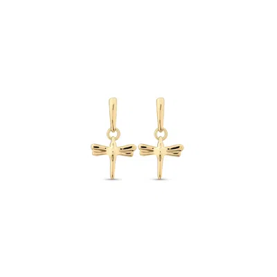 Unode50 Gold-plated Metal Alloy Earrings With A Dragonfly Form
