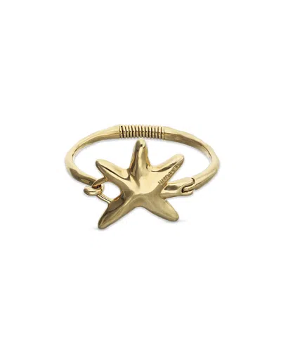 Unode50 Gold Tone Rigid Star Bangle Bracelet