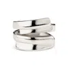 Unode50 Sterling Silver-plated Irregular Ring In Silver