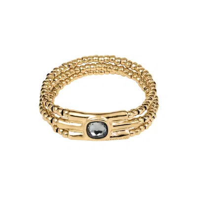 Unode50 Gold Tube Triple-wrap Bracelet