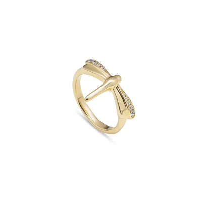Unode50 Golden Topaz Dragonfly Ring In Metallic