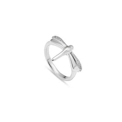 Unode50 Golden Topaz Dragonfly Ring In Silver
