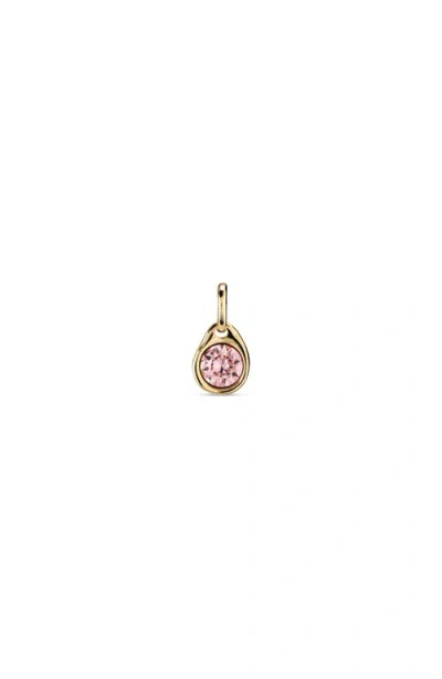 Unode50 Gold-plated Charm With Pink Crystal