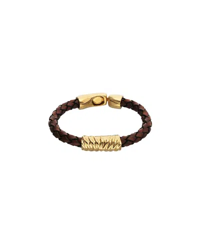Unode50 Gold-plated Leather Bracelet In Multi