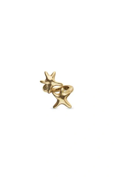Unode50 Gold-tone Double Star Ring