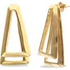 Unode50 Gold-tone Open Triangle Stud Earrings In Gold