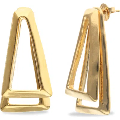 Unode50 Gold-tone Open Triangle Stud Earrings