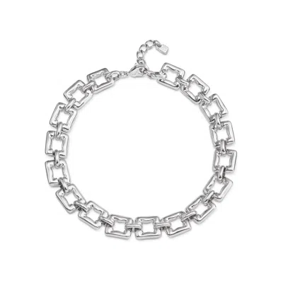 Unode50 Grand Square Link Necklace In Silver