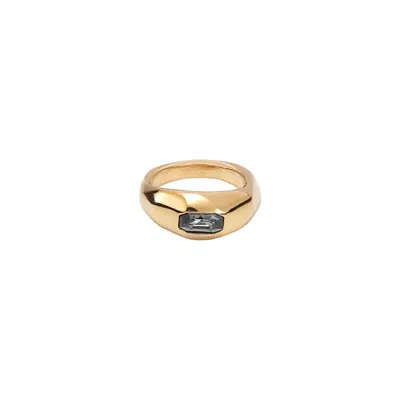 Unode50 Gray Aura Faceted Ring In Gold