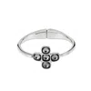 Unode50 Gray Crystal Cross Silver Bracelet In Multi