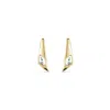 Unode50 Gray Crystal Folded Dazzle Earrings In Gold