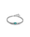 Unode50 Green Crystal Chain Bracelet In Silver