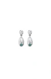 Unode50 Green Crystal Drop Earrings In Metallic