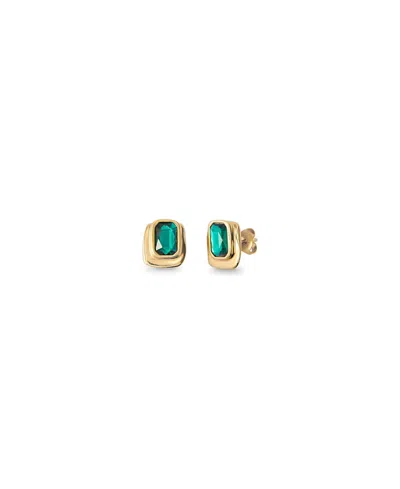UNODE50 UNODE50 GREEN CRYSTAL STUD EARRINGS