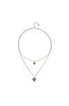 Unode50 Green Triangle Pendant Necklace In Silver