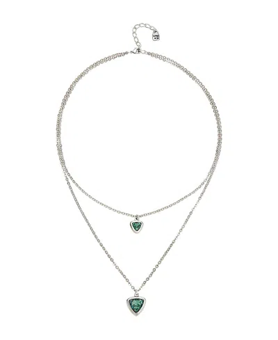 Unode50 Green Triangle Pendant Necklace In Silver