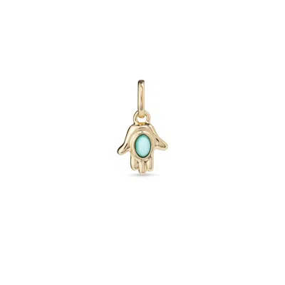 Unode50 Hand Shape Metal Alloy Charm With Murano Crystal In Gold