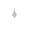 Unode50 Hand Shape Metal Alloy Charm With Murano Crystal In Silver