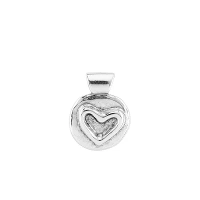 Unode50 Heart Metal Alloy Charms In Silver