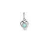 Unode50 Heart-shaped Metal Alloy Charm With Turquoise Murano Crystal In Silver
