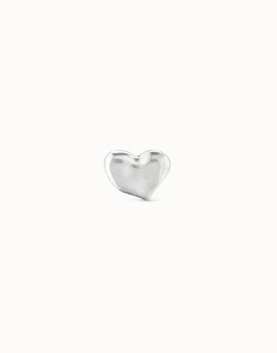 Unode50 Heart Single Stud Earring In Silver