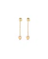 Unode50 18k Gold-plated Earrings With Dangling Chain And Small Hearts In Gold