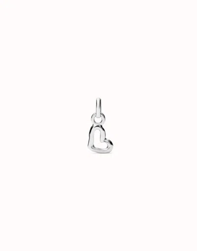 Unode50 Hollow Heart Charm In Gray
