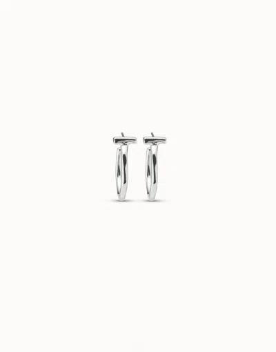 Unode50 Hoop Earrings In Silver