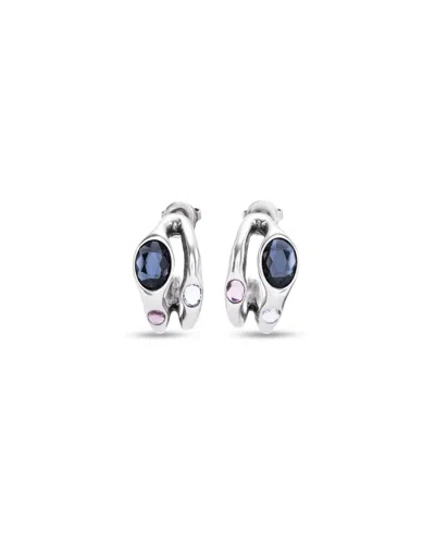 Unode50 Hoop Earrings With Multicolor Crystal