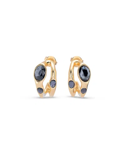 Unode50 Hoop Earrings With Multicolor Crystal In Neutral