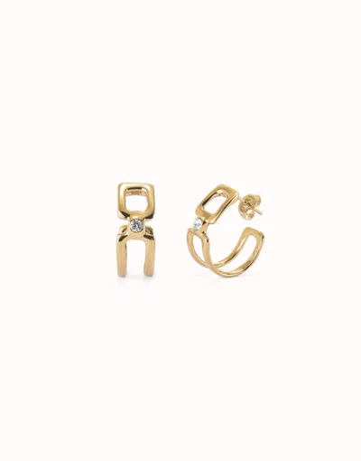 Unode50 Hoop Earrings With White Topaz