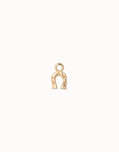 Unode50 Horseshoe Single Hoop Charm In Gold