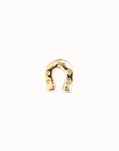 Unode50 Horseshoe Single Stud Earring In Gold