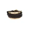 Unode50 Ibiza Double Strap Cuff In Black
