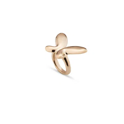 Unode50 Large Butterfly Shape Metal Alloy Ring In Gold