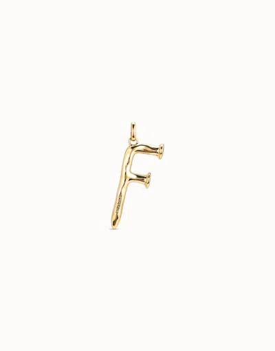 Unode50 Large F Initial Charm In Gold