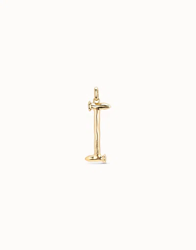 Unode50 Large I Initial Charm In Gold
