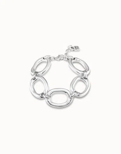 Unode50 Pulsera Bañada En Plata De Ley De Eslabones Grandes In Silver