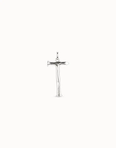Unode50 Large T Initial Charm In Silver