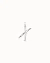 Unode50 Large X Initial Charm In Silver
