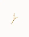 Unode50 Large Y Initial Charm In Gold